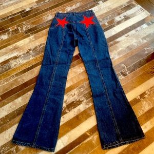 Back Star patchwork flare jeans. NWT. Size S. Emmiol